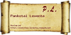 Pankotai Levente névjegykártya